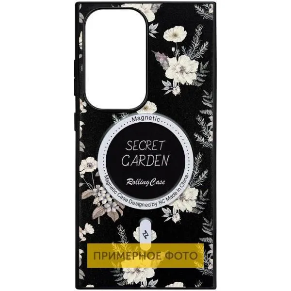TPU+PC чехол Soft Secret Garden with MagFit для Samsung Galaxy S25 Ultra — Черный