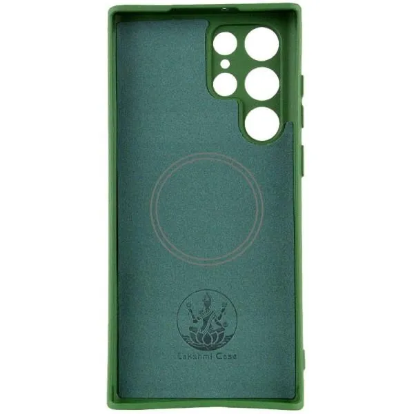 Чехол Silicone Cover Lakshmi Full Camera (AA) with Magnetic Fit для Samsung Galaxy S25 Ultra — Зеленый — фото 2