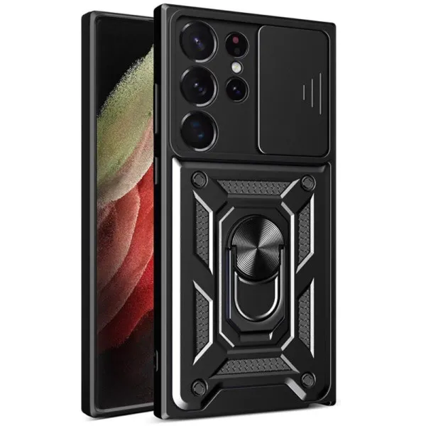 Чехол Ummi Camshield Serge Ring для Samsung Galaxy S25 Ultra — Черный — фото 2