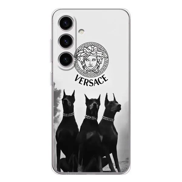 Чехол с принтом «Доберман Версаче» для Samsung Galaxy S25 Чехол с принтом «Доберман Версаче» для Samsung Galaxy S25