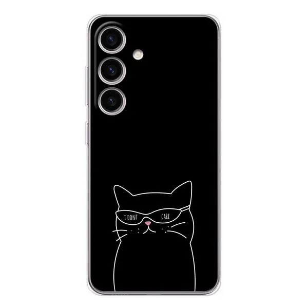 Чохол з принтом «Байдужий кіт» для Samsung Galaxy S25