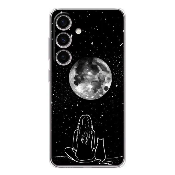 Чохол з принтом «Дівчина з котом» для Samsung Galaxy S25