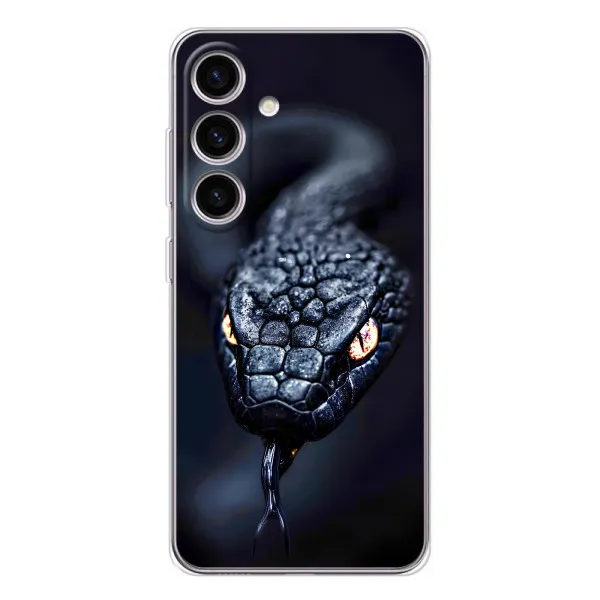 Чехол с принтом «Черная змея» для Samsung Galaxy S25