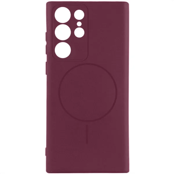 Чохол Silicone Cover Lakshmi Full Camera (AA) with Magnetic Fit для Samsung Galaxy S26 Ultra — Бордовий