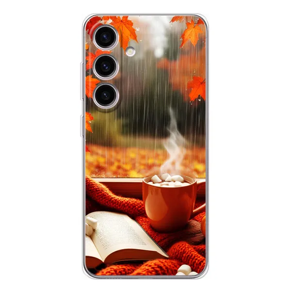 Чехол с принтом «Кофе и дождь» для Samsung Galaxy S26