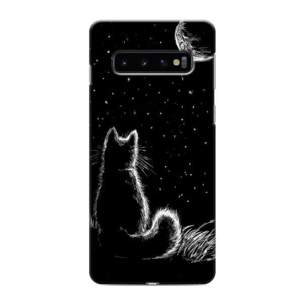Чехол с принтом «Котик и луна» для Samsung Galaxy s10 Plus Чехол с принтом «Котик и луна» для Samsung Galaxy s10 Plus