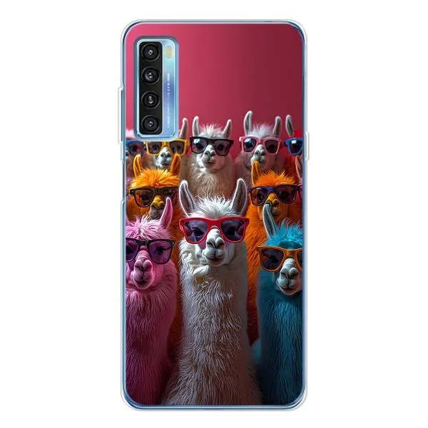 Чохол з принтом «Лами в окулярах» для TCL 20L Plus