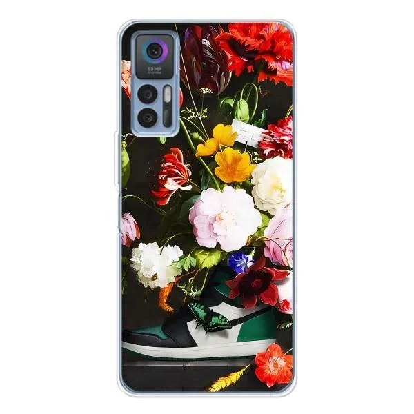 Чохол з принтом «Nike цветы» для TCL 30 Plus