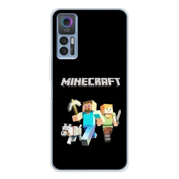 Чехол с принтом «герои Minecraft» для TCL 30 Plus