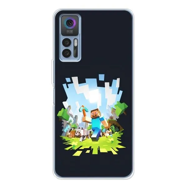 Чехол с принтом «персонажи Minecraft» для TCL 30 Plus