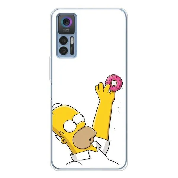 Чехол с принтом «Гомер с пончиком» для TCL 30 Plus