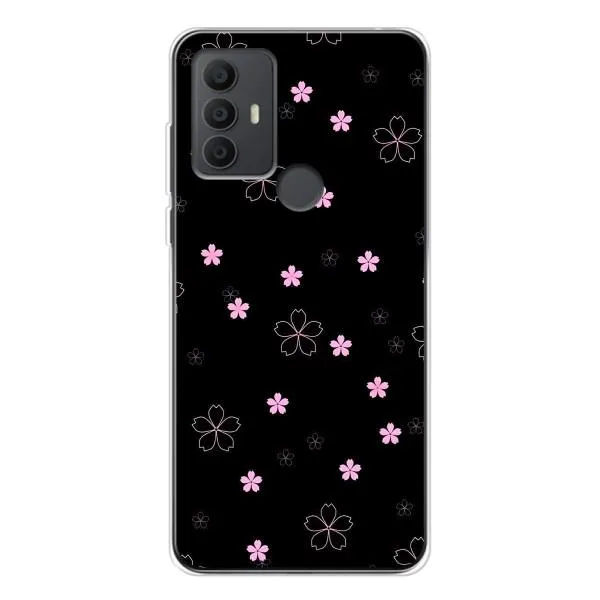 Чехол с принтом «Розовые цветы на черном» для TCL 30 SE Чехол с принтом «Розовые цветы на черном» для TCL 30 SE