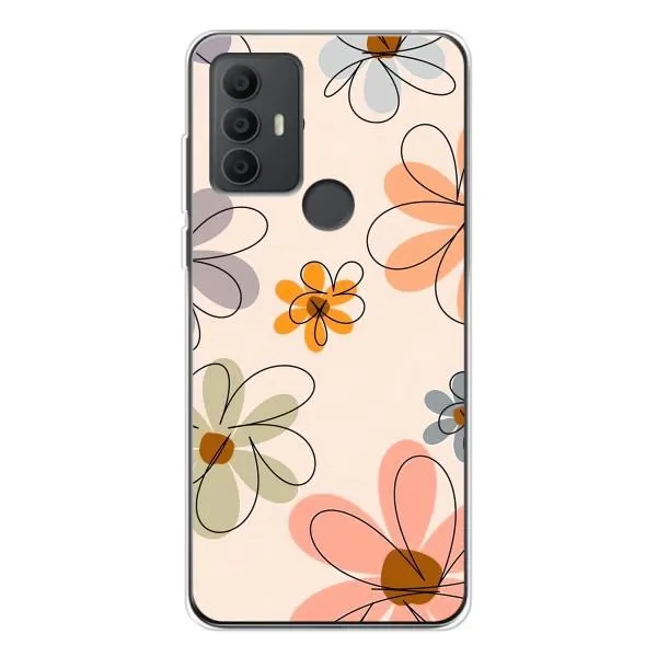 Чехол с принтом «Разноцветные цветы» для TCL 306