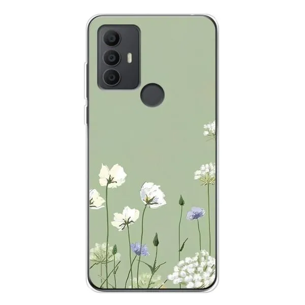 Чехол с принтом «Цветы на зеленом» для TCL 306