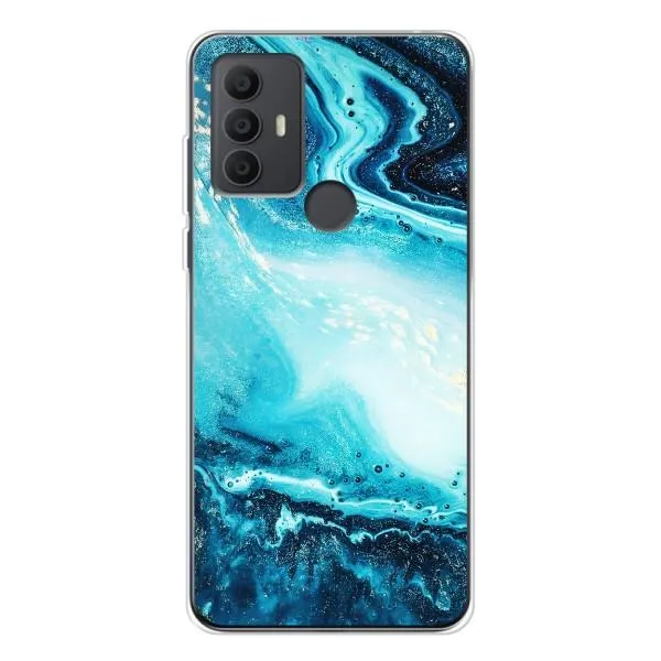 Чехол с принтом «Голубой мрамор» для TCL 306