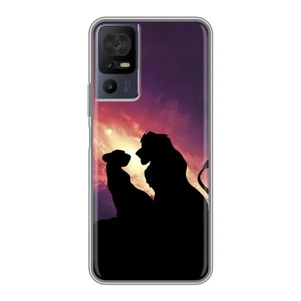 Чехол с принтом «Силуэт Симба и Налу» для TCL 40 SE Чехол с принтом «Силуэт Симба и Налу» для TCL 40 SE