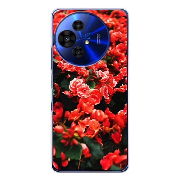 Чехол с принтом «Цветы красные» для TCL 50 NxtPaper