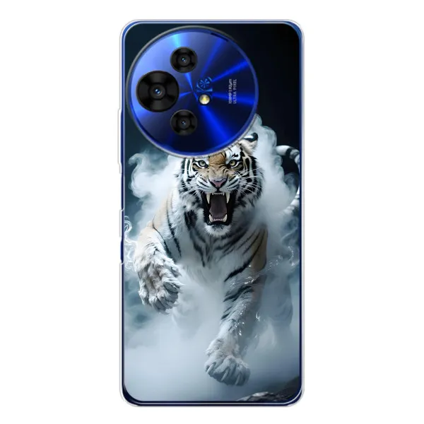 Чехол с принтом «Белый тигр в дыму» для TCL 50 Pro NxtPaper