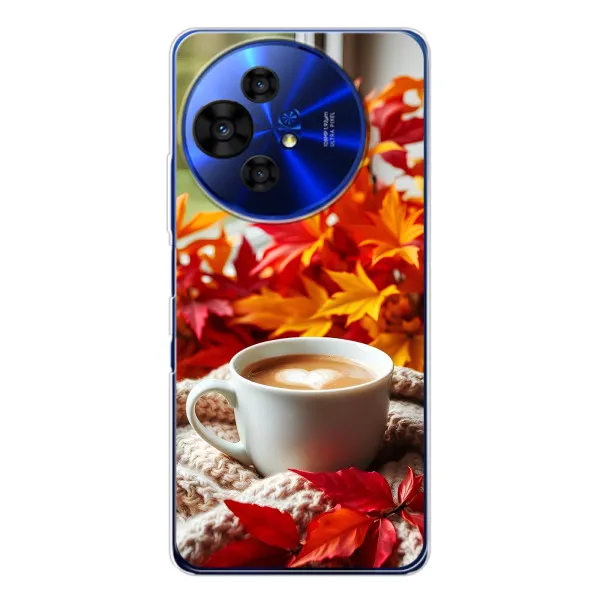 Чехол с принтом «Кофе и листья» для TCL 50 Pro NxtPaper Чехол с принтом «Кофе и листья» для TCL 50 Pro NxtPaper