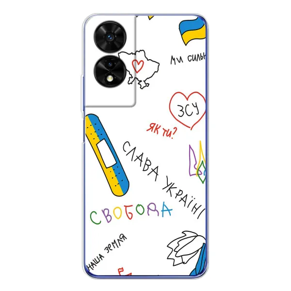 Чехол с принтом «Стикер» для TCL 505