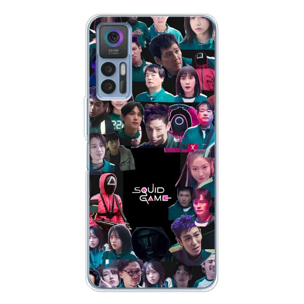 Чехол с принтом «Коллаж Игра кальмара» для TCL K23 5G Чехол с принтом «Коллаж Игра кальмара» для TCL K23 5G