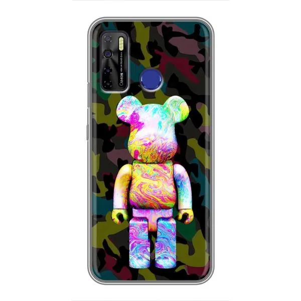 Чохол з принтом «Яскравий Bearbrick» для TECNO Camon 15 Air Чохол з принтом «Яскравий Bearbrick» для TECNO Camon 15 Air