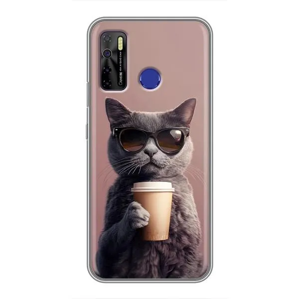 Чехол с принтом «Кот с кофе» для TECNO Camon 15 Air Чехол с принтом «Кот с кофе» для TECNO Camon 15 Air