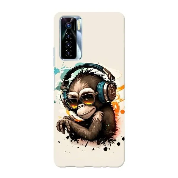 Чехол с принтом «Макака в наушниках» для TECNO Camon 17 Pro Чехол с принтом «Макака в наушниках» для TECNO Camon 17 Pro