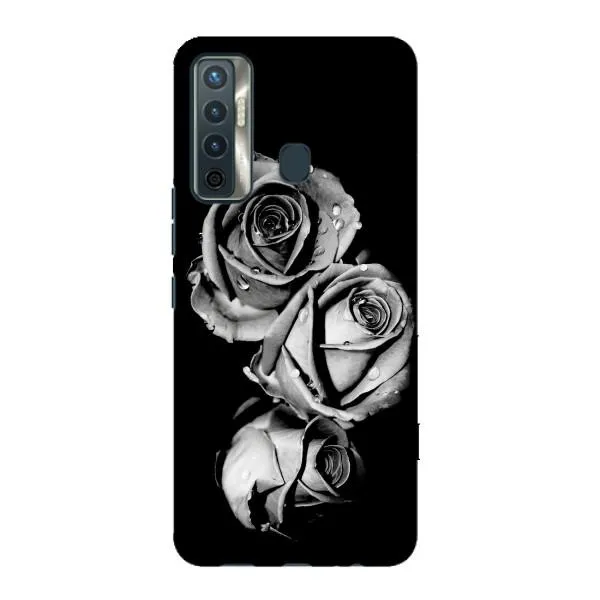 Чехол с принтом «Черная роза» для TECNO Camon 17