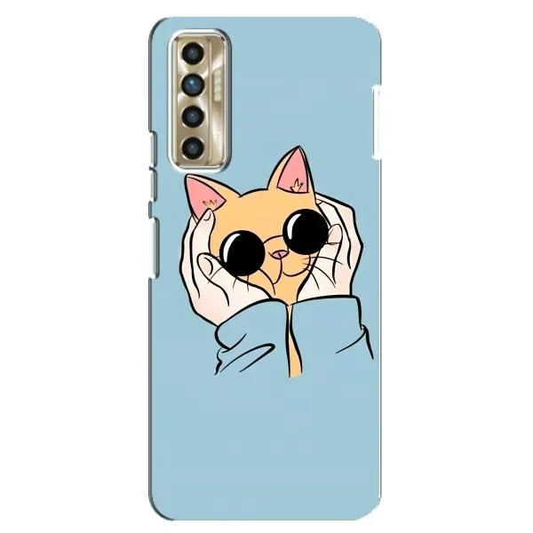 Чехол с принтом «Котик в очках» для TECNO Camon 17P (CG7n)