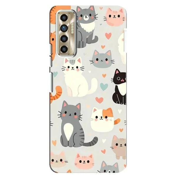 Чехол с принтом «Коллаж котов» для TECNO Camon 17P (CG7n)