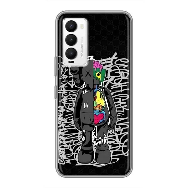 Чехол с принтом «Стиль Bearbrick» для TECNO Camon 18 / Camon 18P Чехол с принтом «Стиль Bearbrick» для TECNO Camon 18 / Camon 18P