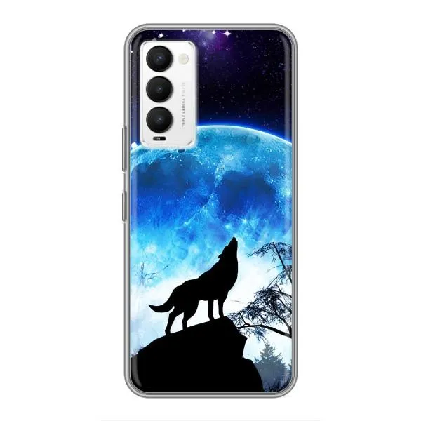 Чехол с принтом «Волк на луну» для TECNO Camon 18 / Camon 18P