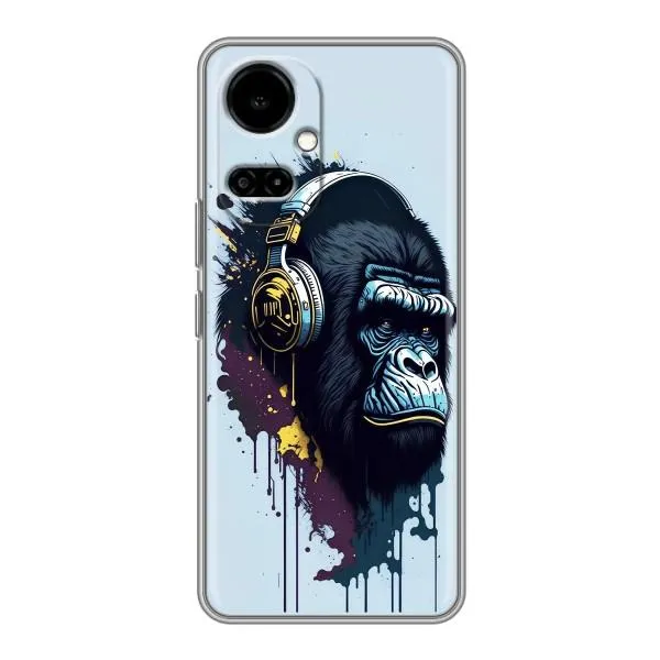 Чехол с принтом «Горилла в наушниках» для TECNO Camon 19 (CI6n) / 19 Pro (CI8n) Чехол с принтом «Горилла в наушниках» для TECNO Camon 19 (CI6n) / 19 Pro (CI8n)