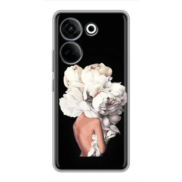 Чехол с принтом «Белые цветы» для TECNO Camon 20 Pro Чехол с принтом «Белые цветы» для TECNO Camon 20 Pro