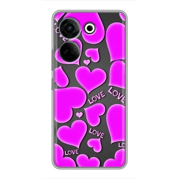 Чехол с принтом «Pink hearts» для TECNO Camon 20 Pro Чехол с принтом «Pink hearts» для TECNO Camon 20 Pro