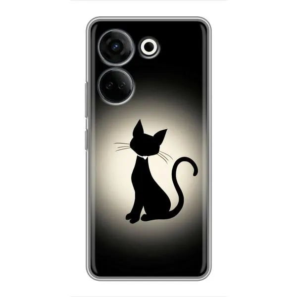 Чехол с принтом «Силуэт котика» для TECNO Camon 20 Pro