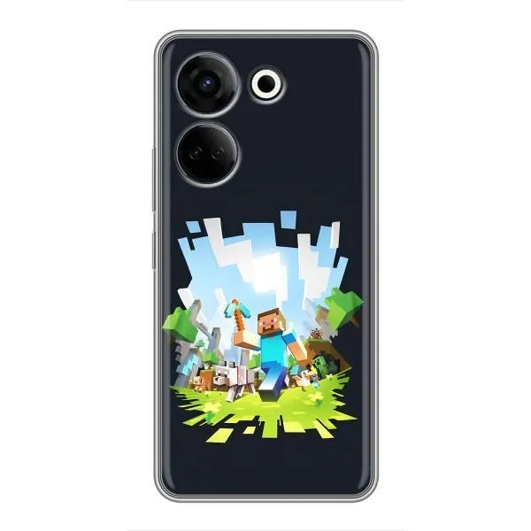 Чехол с принтом «персонажи Minecraft» для TECNO Camon 20