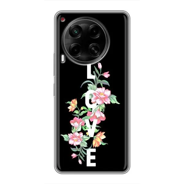 Чехол с принтом «Цветы LOVE» для TECNO Camon 30 (CL6) Чехол с принтом «Цветы LOVE» для TECNO Camon 30 (CL6)