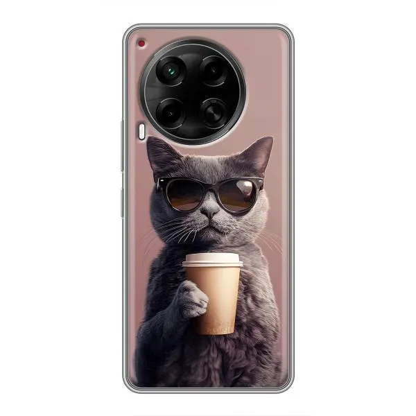 Чехол с принтом «Кот с кофе» для TECNO Camon 30 (CL6) Чехол с принтом «Кот с кофе» для TECNO Camon 30 (CL6)