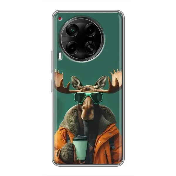 Чехол с принтом «Лось с кофе» для TECNO Camon 30 (CL6) Чехол с принтом «Лось с кофе» для TECNO Camon 30 (CL6)