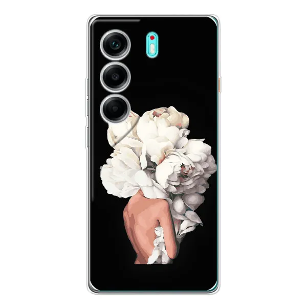 Чехол с принтом «Белые цветы» для TECNO Camon 40 Чехол с принтом «Белые цветы» для TECNO Camon 40