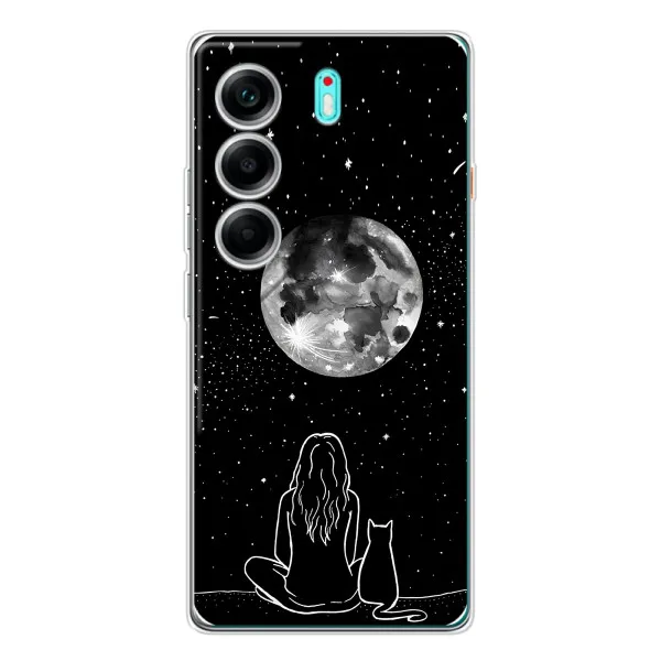 Чехол с принтом «Девушка с котом» для TECNO Camon 40 Чехол с принтом «Девушка с котом» для TECNO Camon 40