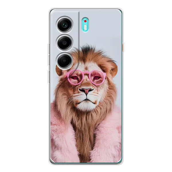 Чехол с принтом «Лев в очках» для TECNO Camon 40