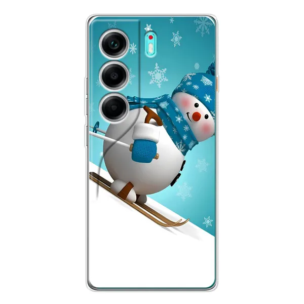 Чехол с принтом «Снеговик на лыжах» для TECNO Camon 40