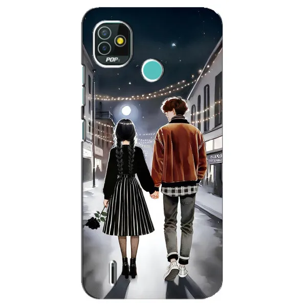 Чехол с принтом «Уэнздей и Тайлер» для TECNO Pop 5 (BD2p)