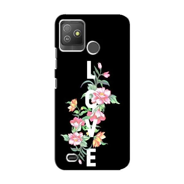 Чехол с принтом «Цветы LOVE» для TECNO Pop 5 GO