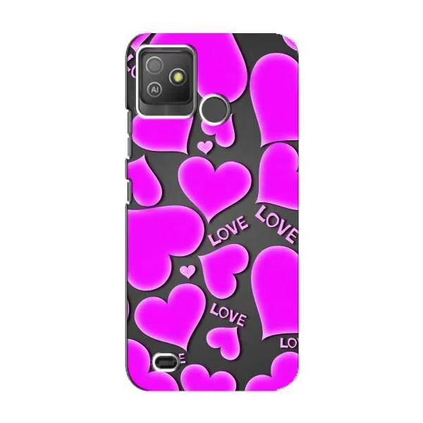 Чехол с принтом «Pink hearts» для TECNO Pop 5 GO