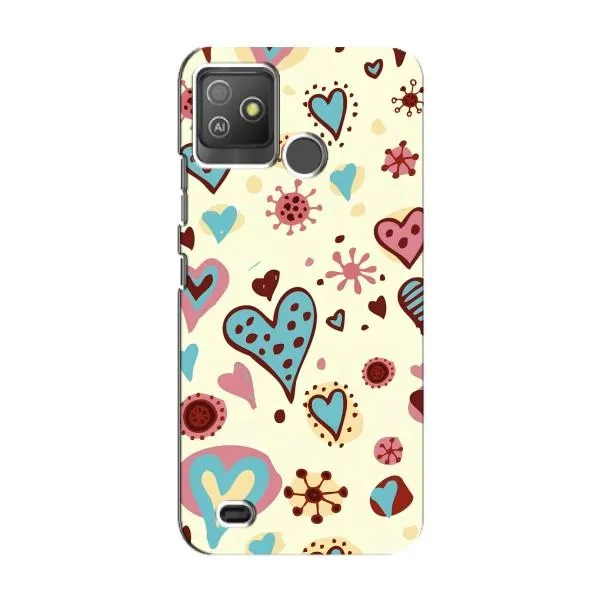 Чехол с принтом «Сердечки» для TECNO Pop 5 GO