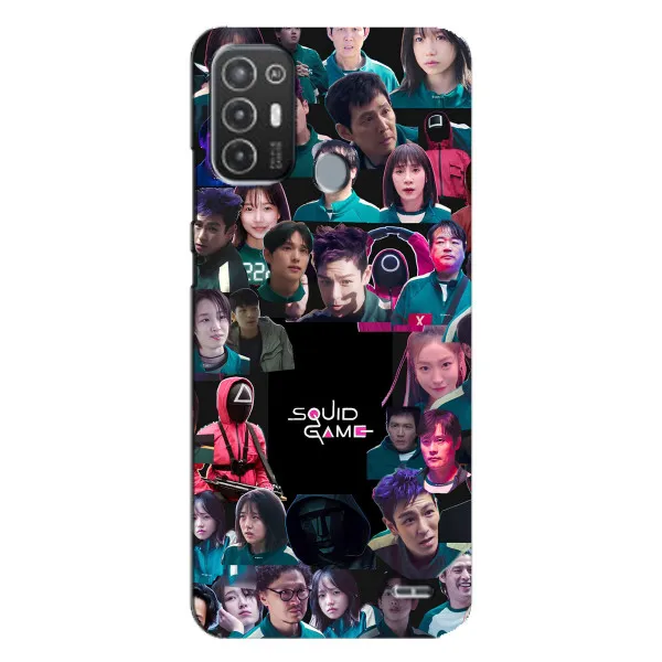 Чехол с принтом «Коллаж Игра кальмара» для TECNO Pop 6 Pro (BE8)
